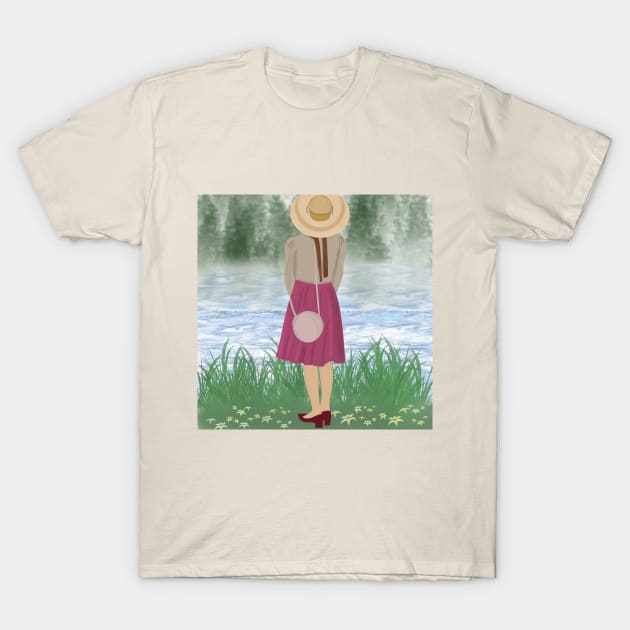 River girl T-Shirt by Diaverse Illustration